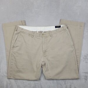 Polo Ralph Lauren Pants Men 38x32 Classic Chino Khaki Dress Travel Commute Adult